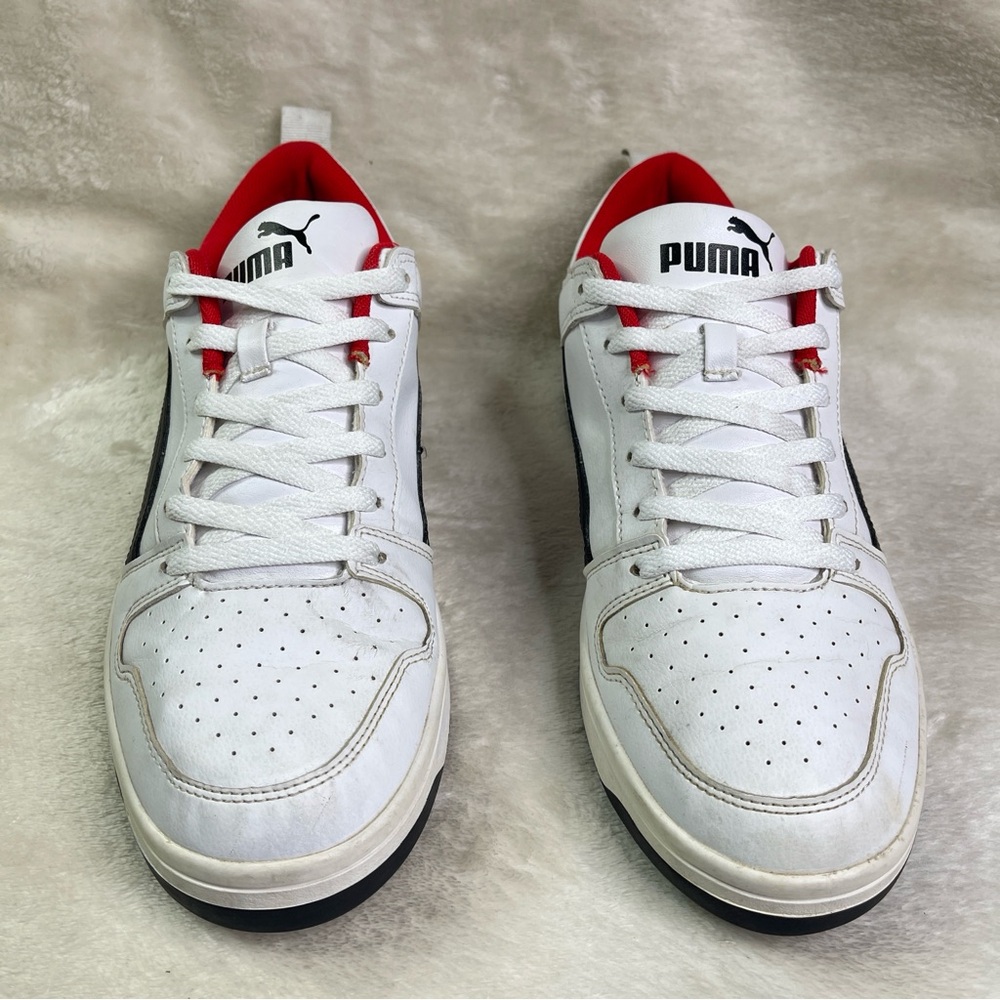 Puma Rebound Layup Lo White Red Black Sneakers Men's Size 10.5